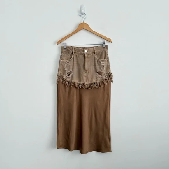 Anthropologie Pilcro Twofer Slip Midi Skirt - Picture 5 of 15